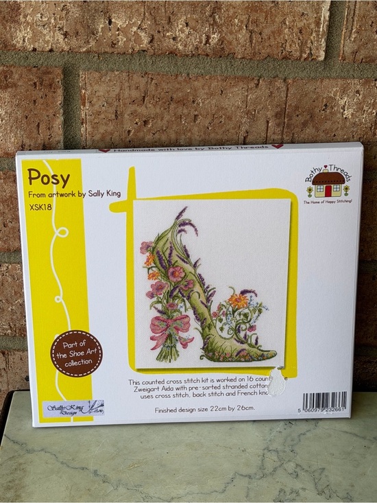 Bothy Other - Posy Cross Stitch Kit by Bothy Threads - Pink & Green